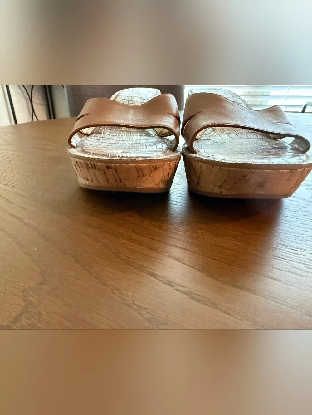 Sam Edelman Brown Leather Platform Wedge Sandals